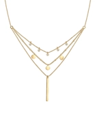 Elli Dames laagje geo bar met kristallen in 925 sterling zilver