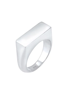 Elli Dames Basic Geo Signet Ring Matte Blogger Trend in 925 Sterling Zilver