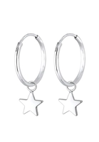 Elli Dames Creolen Sterrenhanger Speels in 925 Sterling Zilver