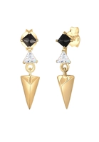 Elli dames Geo Triangle met zirconia kristal in 925 sterling zilver verguld