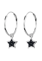 Elli Dames creolen met kristallen in 925 sterling zilver