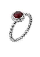 Nenalina Ring Twisted Granat Edelstein Basic 925 Sterling Silber, Dunkelrot, 56 mm, dunkelrot