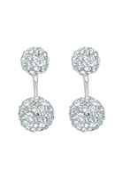 Elli Dames bol in de front back trend met kristallen in 925 sterling zilver