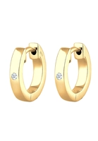 Elli DIAMONDS Dames Creoolse Basisdiamant (0.03 ct.) in 925 Sterling Zilver