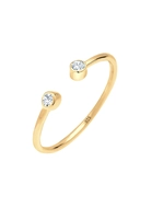 Elli Dames Eensaam Verklaring met Kristallen in 925 Sterling Zilver