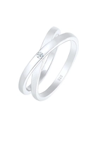 Elli DIAMONDS Elli DIAMONDS Ring Dames Wikkeloptiek met Diamant (0,02 ct.) in 925 Sterling Zilver