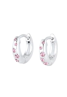 Elli Kinderen Creolen Filigraan met Kristallen Roze in 925 Sterling Zilver