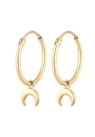 Elli Dames Hanger Creoolse Halve Maan Luna in 925 Sterling Zilver Verguld