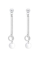 Elli Elli Oorbellen Dames Oor Hanger Ketting Cirkel Staf Geo Basis in 925 Sterling Zilver