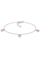 Elli dames kinder hartjes roze zirkonia erwt ketting in 925 sterling zilver