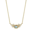 Elli dames erwt ketting met topaas en labradoriet edelstenen in 925 sterling zilver verguld
