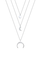 Elli Dames halvemaan laagje trend met kristallen in 925 sterling zilver