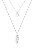 Elli dames bal ketting laagjes look veer maansteen in 925 sterling zilver verguld