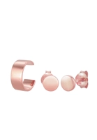 Elli Dames Set Stud Earcuff Geo Look Basic Minimal in 925 Sterling Zilver