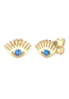 Elli Dames oorsteker Boze Oog blauw met kristallen in 925 Sterling zilver