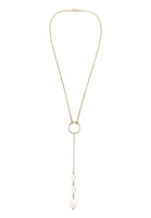 Elli dames Y- tijdloos met zoetwater gekweekte parel in 925 sterling zilver verguld