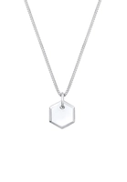 Elli Collierkettchen Panzerkette Plättchen Hexagon Basic 925 Silber