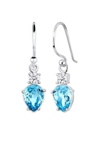 Elli Dames druppel eenzaam met kristallen in 925 sterling zilver