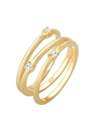 Elli Dames Wikkel Filigraan Elegant met vergulde Zirkoniakristallen in 925 Sterling Zilver