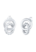 Elli Dames Cirkel Gedraaide jaren '80 Look in 925 Sterling Zilver Verguld