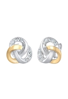 Elli, Ohrringe Knoten Bi-Color Kristalle 925er Silber in silber, Schmuck für Damen