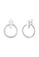 Elli Dames Stud Oorbellen Cirkel Geo Look Blogger Trend in 925 Sterling Zilver Verguld