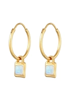 Elli PREMIUM dames creolen elegant met maansteen in 925 sterling zilver verguld