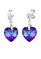 Elli Dames hart ster met kristallen in 925 sterling zilver