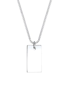Elli Dames Venetiaanse Ketting Rechthoek Hanger Basic Minimal in 925 Sterling Zilver Verguld