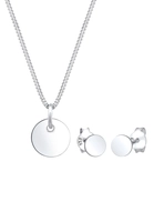 Elli Elli Sieraden Set sieradenset cirkel geo halsketting oorknopjes basic 925 zilver