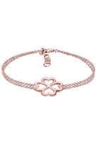 Elli Elli Armbanden Dames Klaverblad Symbool Geluksbedeltje in 925 Sterling Zilver Rose Goud Geplateerd