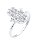 Elli Dames Hamsa Hand Boho met zirkonia-kristallen in 925 Sterling Zilver