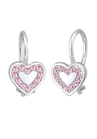 Elli Paar Ohrhänger Kinder Herz Hänger Swarovski Kristalle 925 Silber