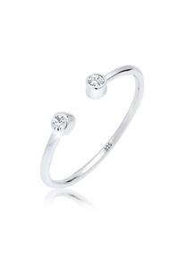 Elli Fingerring Solitär offen Kristalle 925 Silber