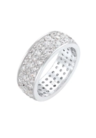 Elli PREMIUM Dames Band Ring Microsetting met Zirkonia Kristallen in 925 Sterling Zilver