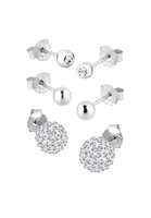 Elli Dames oorsteker set fonkelend met kristallen in 925 sterling zilver