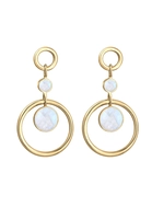Elli PREMIUM cirkel maansteen hanger in geo look in 925 sterling zilver verguld