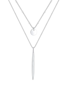 Elli dames 2-laags cirkel geo ball bar in 925 sterling zilver verguld