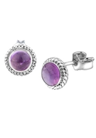 Nenalina Paar Ohrstecker Amethyst Geburtsstein Februar Trend 925 Silber