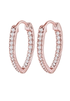 Elli Dames Creolen Elegant Ovaal met Zirkonia Kristallen in 925 Sterling Zilver