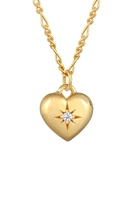Elli Dames hart hanger liefde met kristallen in 925 sterling zilver verguld