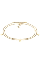 Elli duo set ball chain plaatjes in 925 sterling zilver verguld