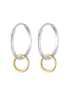 Elli Dames Cirkel Geo-Look Bi-Colour in 925 Sterling Zilver