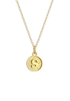 Elli dames plaat initiaal letter S minimaal in 925 sterling zilver