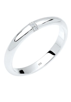 Elli DIAMONDS Dames Band Ring met Diamant (0.045 ct) Delicate in 925 Sterling Zilver rose goud verguld