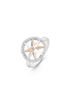 TI SENTO Silberring »Kompass-Stern, 12155ZR/52/54/56/58«, mit Zirkonia