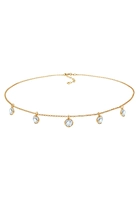 Elli dames choker hanger met kristallen in 925 sterling zilver verguld