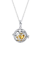 Nenalina Kette mit Anhänger Herz Anhänger Engelsflüsterer (17mm) mit Klangkugel