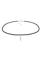 Elli Collierkettchen Choker Feder Anhänger Satin Band Boho 925 Silber