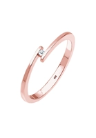 Elli DIAMONDS Dames Verlovingsring met Diamant (0.015 ct.) in 925 Sterling Zilver
